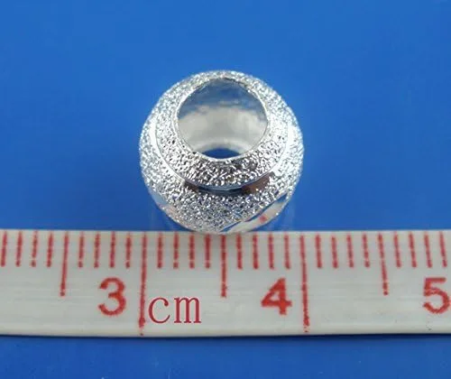 Vista 2 de Diez (10) Cuentas espaciadoras con brillo para pulseras de cadena tipo serpiente