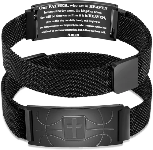 Vista 66 de Regalos de graduación, pulsera de fútbol, fútbol, baloncesto, béisbol, regalos de pulsera, pulseras de cruz de fe para hombres, bautismo, primera