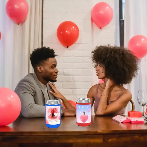Vista 8 de Fundas enfriadoras de latas personalizadas, paquete de 30 unidades, enfriadores de latas a granel, funda aislante de bebidas plegable, enfriadores