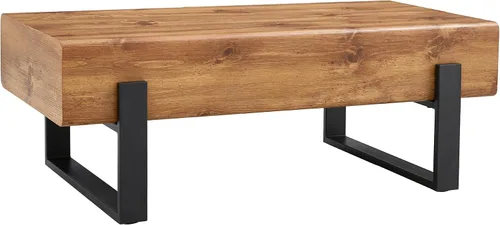Vista 3 de Mesa auxiliar rectangular de 47 pulgadas minimalista con patas de metal, mesa de centro grande para sala de estar y oficina, muebles rectangulares