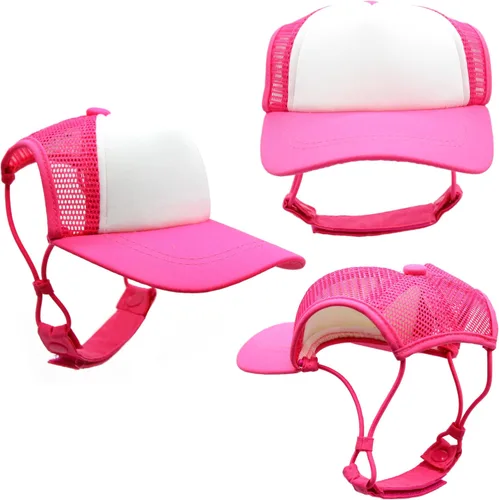Vista 25 de DIY PupLid Trucker Hats (negro/blanco, XXS) - Sombrero de perro personalizable, lona en blanco para diseño personalizado, ajustable, protección