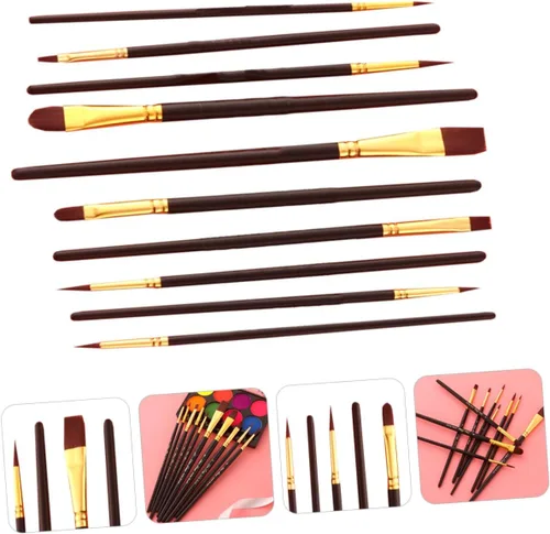 Vista 8 de EXCEART Juego de 40 pinceles de nailon para el cabello, pinceles de pintura para niños, pinceles de pintura para pintura acrílica, pinceles
