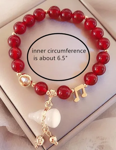 Vista 4 de Feng Shui - Pulsera china Wu LouHu Lou hecha a mano para salud y protección, Ágata
