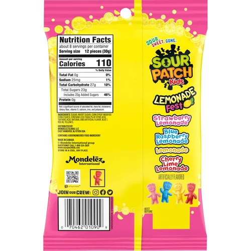 Vista 12 de SOUR PATCH KIDS Lemonade Fest Soft & Chewy Gummy Candy, 8.02 onzas