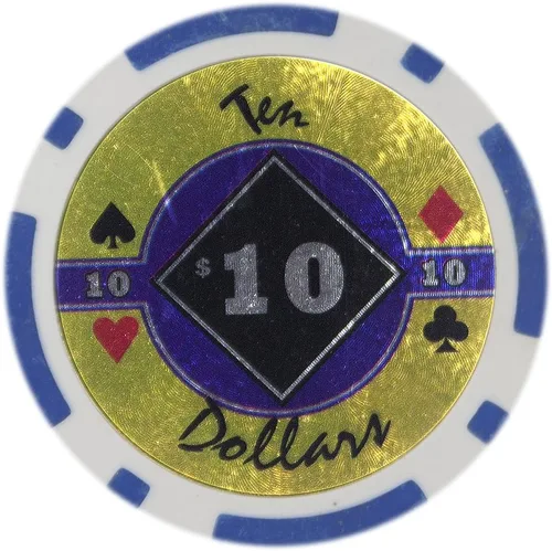 Vista 12 de Brybelly Black Diamond Poker Chip Heavy 0.49 oz Clay Composite - Paquete de 50 ($0.25 marrón)