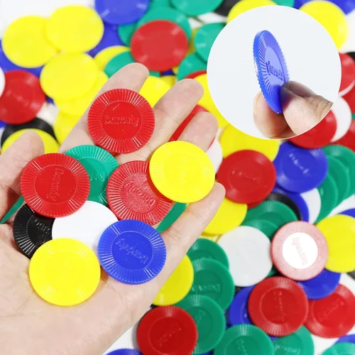 Vista 3 de 480 fichas de póquer de plástico a granel para juegos de cartas de póquer, marcadores de conteo para jugar, aprender matemáticas, contar recompensas