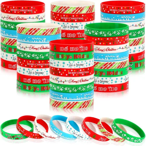 Vista 20 de JUNEBRUSHS 64 piezas de pulseras de silicona para fiesta del 100º día de escuela
