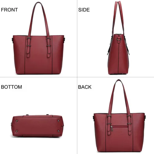 Vista 3 de Bolsas estilo cartera y bolsos estilo tote y de hombro para mujer con asa superior.