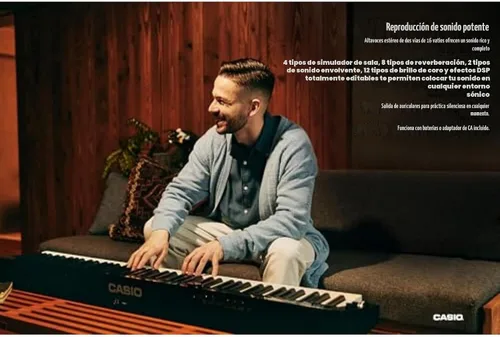 Vista 4 de Casio Privia PX-S3100 – piano digital con teclas ponderadas de 88 Delgado y elegante 700 tonos, 200 ritmos, Bluetooth Audio/MIDI, controles