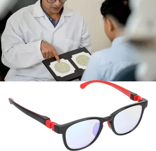 Vista 2 de Gafas para daltónico para niños, portátiles para interiores y exteriores, antifatiga ocular con estuche para niños y niñas