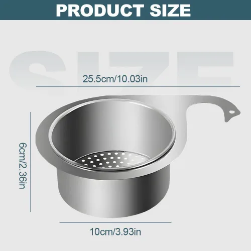 Vista 4 de Cesta coladora de fregadero de cisne de acero inoxidable, 2025 nuevo colador de drenaje multifuncional para fregadero de cocina, cesta de filtro