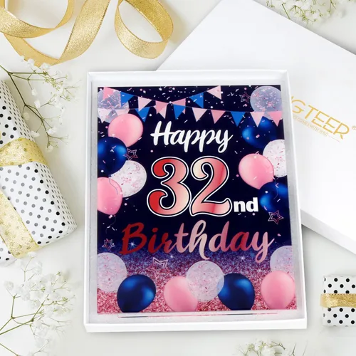 Vista 138 de LINGTEER Decoraciones de feliz cumpleaños número 11, 2 piezas de soporte de acrílico con impresión de pie rosa y azul, tablero de telón de fondo