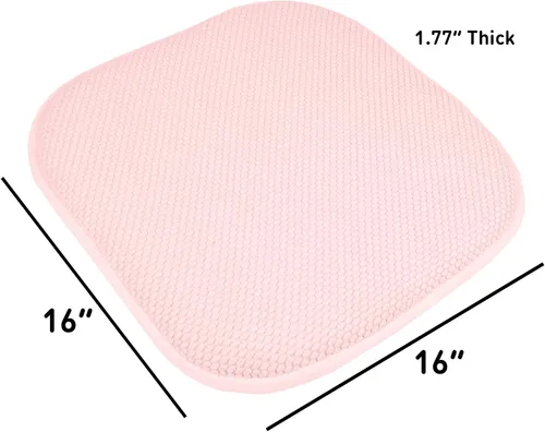Vista 210 de Sweet Home Collection Cojines de espuma viscoelástica para silla, goma antideslizante y diseño de panal de abejas y esquinas redondeadas de 16 x 16