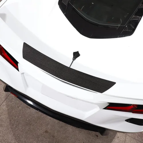 Vista 4 de Calcomanías de alerón C8 de fibra de carbono real, 1 unidad compatible con Corvette C8 Stingray 2020 2021 2022 2023