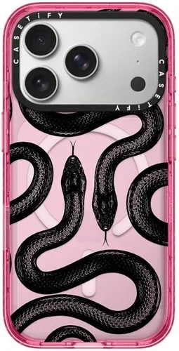 Vista 108 de CASETiFY Impact iPhone Air Case [Delgada/Compatible con Magsafe / 8.2 ft. Protección contra Caídas de Grado Militar 4X] - Lazos - Rosa Arcos