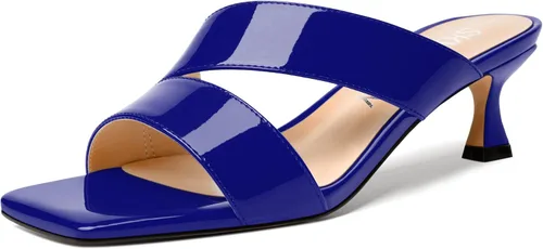 Vista 17 de SKYSTERRY Sandalias de tacón bajo con punta abierta para mujer, con tacón bajo, de 2 pulgadas Beige