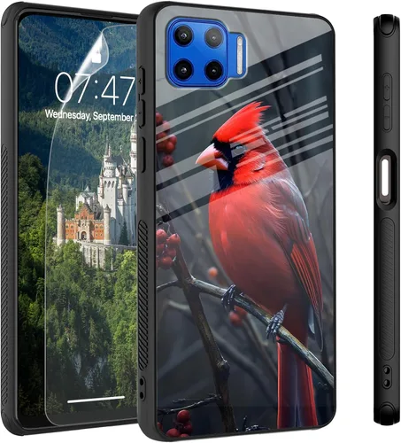 Vista 95 de Funda para Motorola Moto Edge 2022, cubierta trasera de vidrio templado con protector de pantalla, funda protectora a prueba de golpes para Motorola
