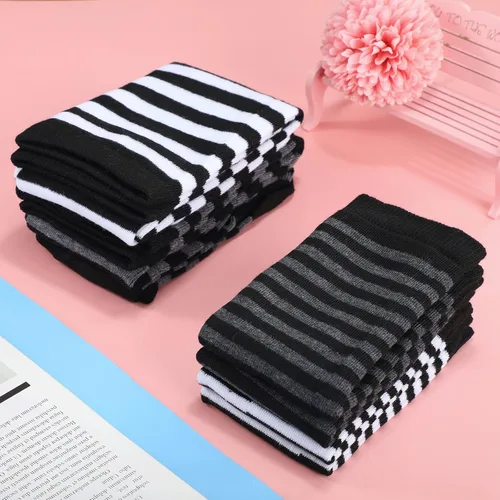 Vista 4 de Juego de 4 pares de calcetines largos a rayas para mujer