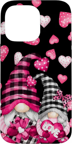 Vista 21 de Pink Buffalo Plaid Valentines Gnome Cute Love Heart Case for iPhone 17