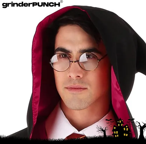 Vista 3 de grinderPUNCH - Lentes transparentes con marco circular redondo sin receta