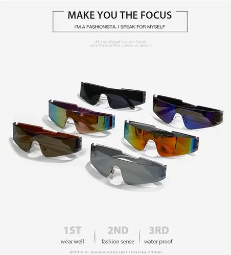 Vista 7 de Palarado Futuristic Y2K - Gafas de sol envolventes de moda