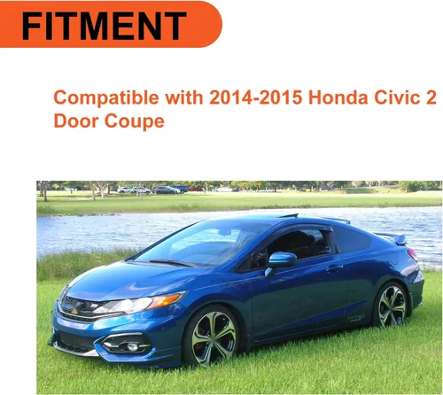 Vista 3 de ECOTRIC Alerón de labio de parachoques delantero compatible con Honda Civic 2DR Coupe HFP Style 2014-2015, 2 unidades, pintado negro