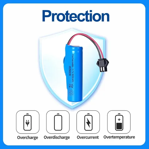 Vista 7 de Batería de iones de litio de 3.7V 800mah con cargadores USB SM-2P enchufe RC batería recargable compatible