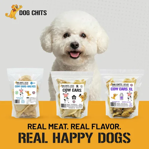 Vista 7 de Dog Chits Orejas de vaca para perros – Golosinas para perros totalmente naturales con orejas de vaca y masticables de entrenamiento – Alto