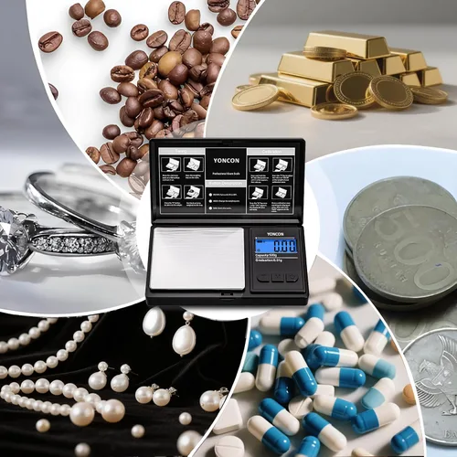 Vista 7 de Báscula de gramos - 500g de precisión ultra precisa digital de 0.01 gramos para joyas, diamantes, oro y plata, báscula de bolsillo portátil