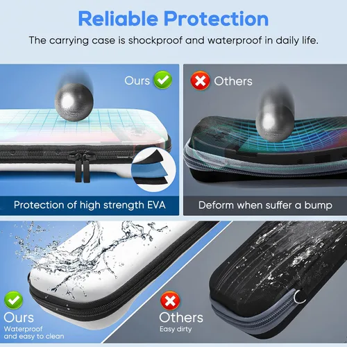 Vista 4 de Funda y protector de pantalla de vidrio templado compatible con Nintendo Switch OLED bolsa de transporte portátil con bolsillo carcasa protectora