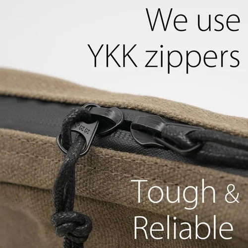 Vista 3 de Bolso Diodrio para Cinturón para Hombres y Mujeres con Cremalleras YKK, Bolso de Cintura para Senderismo, Resistente al Agua, Lona Cera, Oliva