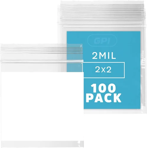 Vista 28 de GPI - Mini bolsas con cremallera de 1 x 1 pulgada, paquete de 100 bolsas de plástico transparente con cierre con cremallera con bloque blanco