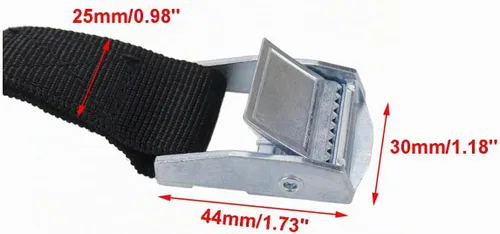 Vista 5 de 5 piezas de correas de amarre negras de nylon de 1" x 39.37" (3.28 pies) Correas ajustables con hebillas de bloqueo de leva de alta resistencia Negro