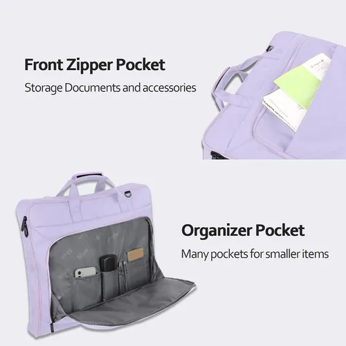 Vista 3 de MATEIN Bolsa de mano para ropa, bolsa de viaje impermeable para colgar ropa, bolsa plegable grande de fin de semana con correa de hombro ajustable