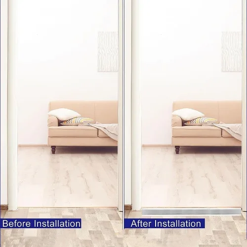 Vista 5 de Tira de transición de piso de aluminio, rampa de umbral de aluminio, borde laminado, tira de umbral antideslizante, reductor de suelo para grandes