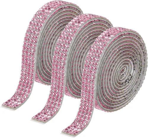 Vista 25 de MECCANIXITY 3 rollos de cinta de diamantes de imitación autoadhesiva de 3 yardas y 0.315 in para proyectos de artes y manualidades, pasteles de Beige