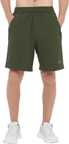 Vista 7 de TBMPOY Pantalones cortos de senderismo para hombre, 7 pulgadas, secado rápido, para gimnasio, deportes al aire libre, bolsillos cortos con cremallera