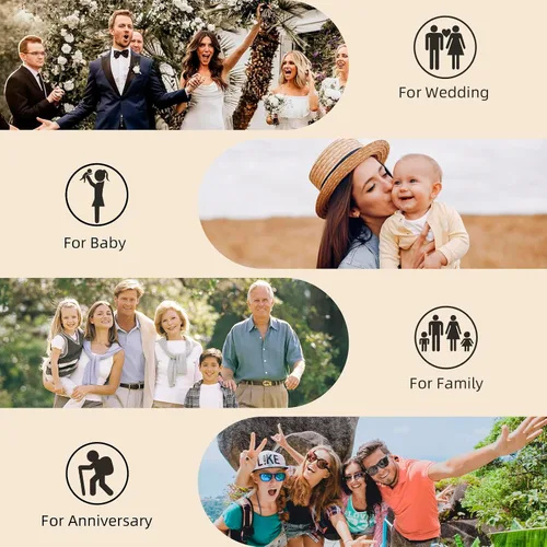 Vista 7 de Golden State Art, álbum de fotos de cuero sintético con capacidad para 200 fotos de 4 x 6 pulgadas con espacio para escribir notas, ideal para bodas