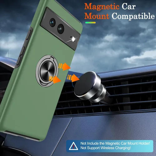 Vista 6 de para Funda Pixel 7 con Protector de Pantalla HD, Anti-impactos para Funda de Teléfono Google Pixel 7 con Soporte Anular Magnético de 360°, Funda