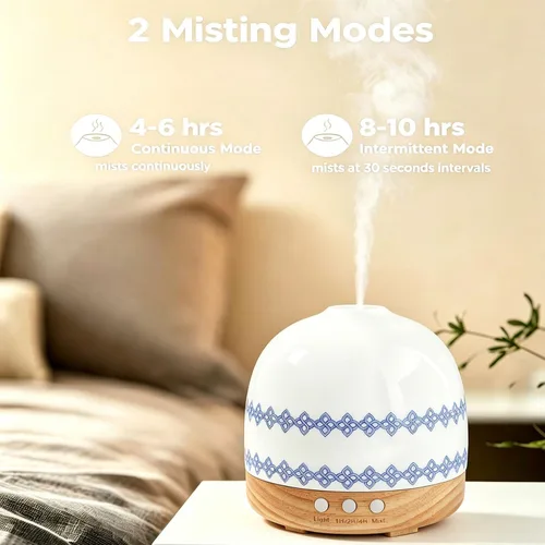 Vista 7 de Difusor de aromaterapia, 10.1 fl oz, hecho a mano, aceites esenciales, difusores de cerámica para hogar grande con humidificador de niebla fría