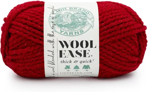 Vista 82 de Lion Brand Yarn - Ovillo de lana Wool-Ease Thick & Quick color fuerza aérea Super Bulky Wool Acrylic Blend Fiber for Soft Hats, Sweaters, Chunky