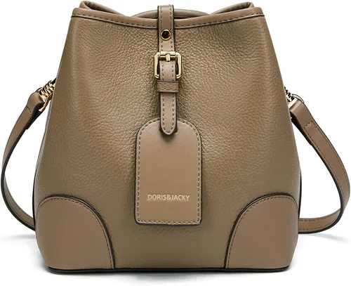 Vista 7 de Bolso de hombro pequeño de cuero con cordón para mujer de 2 vías