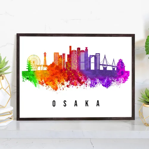 Vista 34 de Pera Print Póster de Japón, póster de Japón-Aomori, ilustración de Japón Skyline City, póster de horizonte moderno, impresión de paisaje urbano
