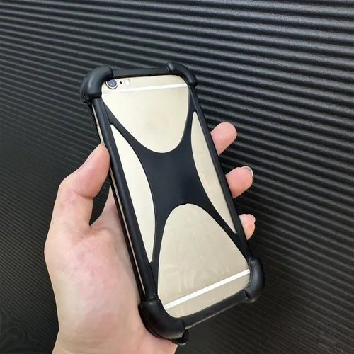 Vista 6 de Zittop Universal Smart Phone Bumper Case Elastic Soft Silicone Cover para teléfonos de 5.2" Tamaño 4" a 6.5" Funda (negro)