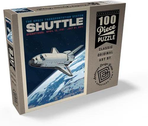 Vista 2 de MyPuzzle NASA 1981: Space Shuttle, póster vintage, rompecabezas prémium de 100 piezas para adultos