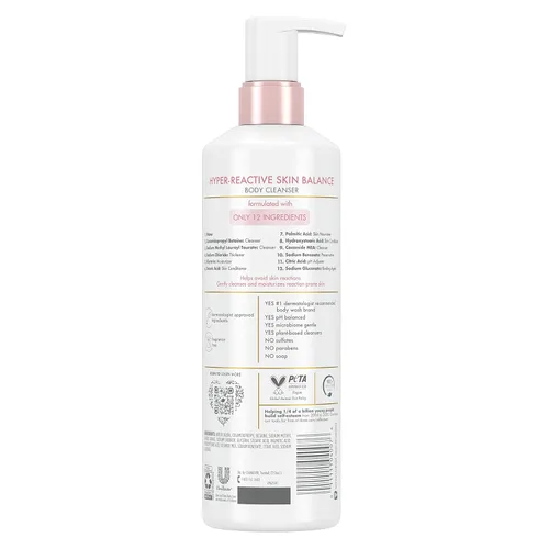 Vista 2 de Dove Body Love - Limpiador corporal para piel propensa a reacciones, 3 unidades de equilibrio de piel hiperreactivo para gel de baño ultra sensible