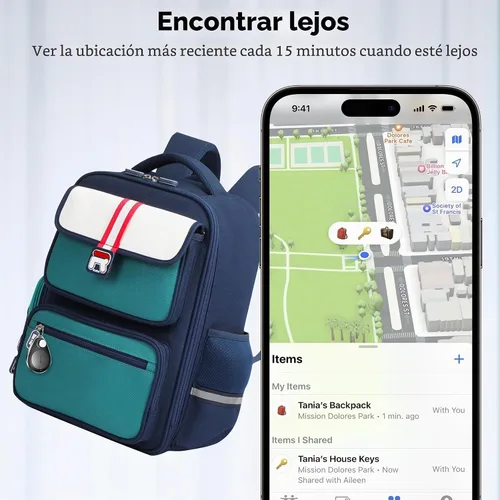 Vista 5 de Utag - Rastreador GPS para niños, paquete de 2 unidades, rastreador Bluetooth funciona con Apple Find My (solo iOS), impermeable, modo perdido, sin