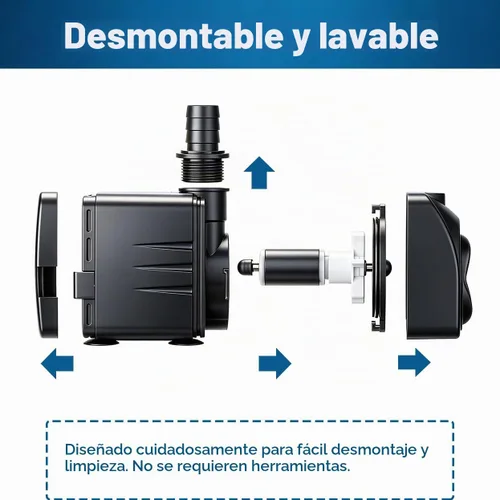 Vista 6 de Bomba de agua sumergible silenciosa 400GPH para fuentes de acuarios con 3 boquillas