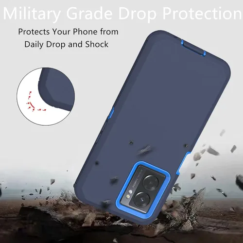 Vista 6 de Funda protectora resistente para Oneplus Nord N300 5G, resistente a prueba de polvo, a prueba de golpes, protección contra caídas, 3 en 1, funda Azul
