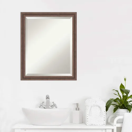 Vista 6 de Amanti Art Bathroom Mirror for Over Sink, Vanity Mirror, Wood Frame, Hangs Horizonally and Vertically, Bathroom Wall Decor, Beveled Edge